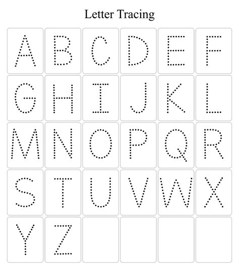 Printable Large Tracing Letters